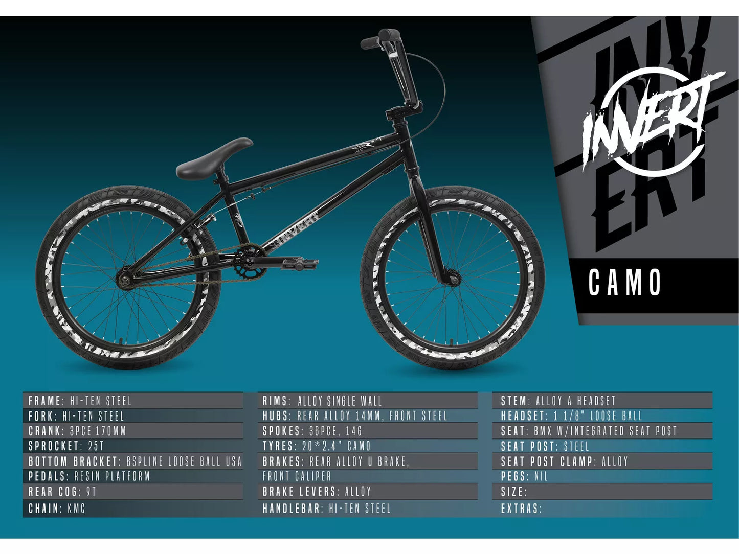 Invert Camo BMX Bike - 20" Wheel