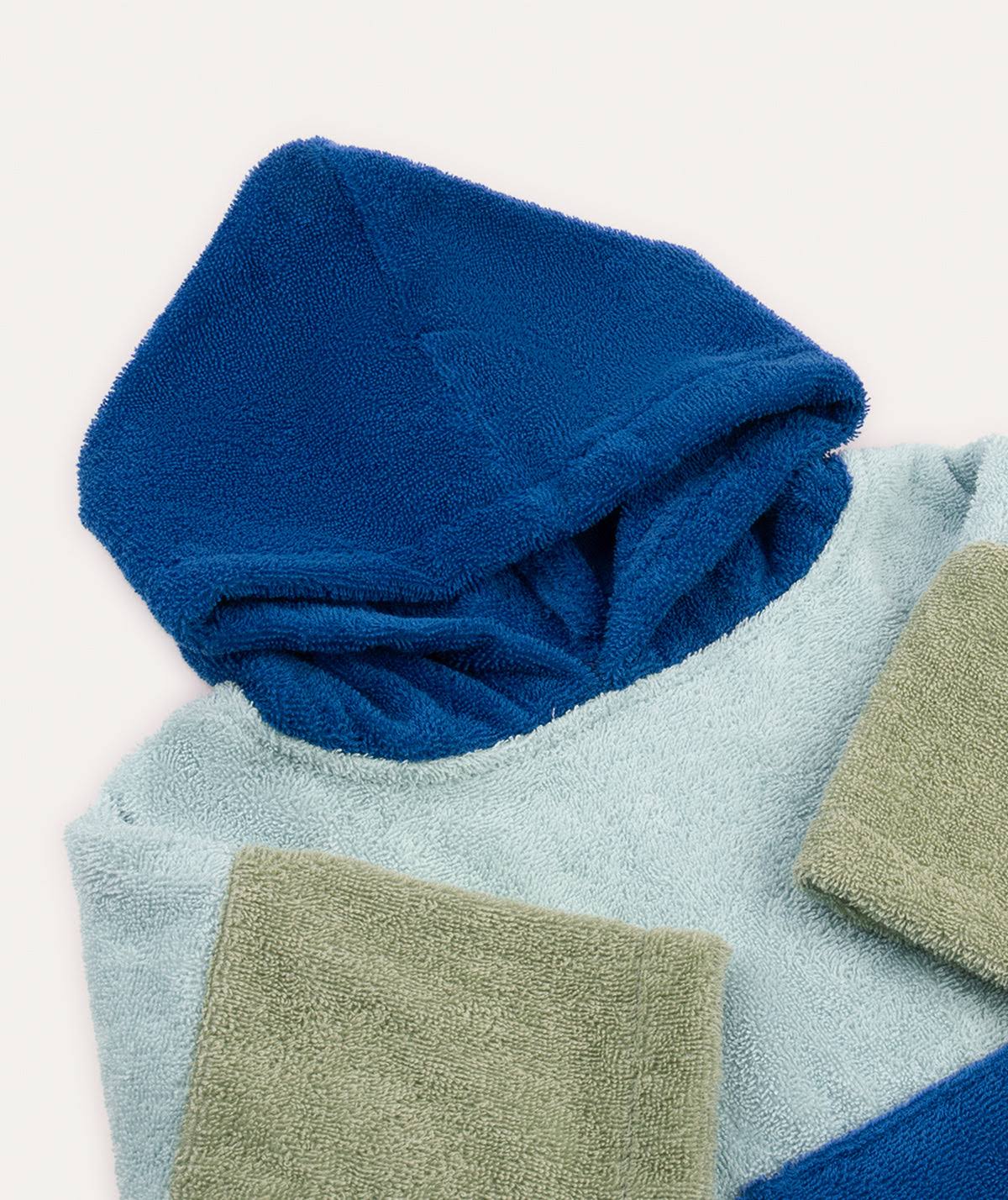 Kidly Label Colourblock Towelling Poncho
