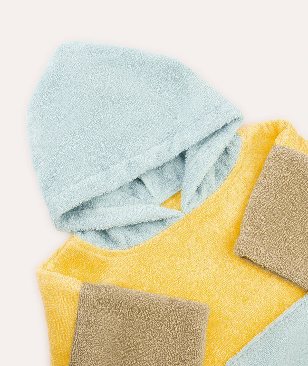 Kidly Label Colourblock Towelling Poncho