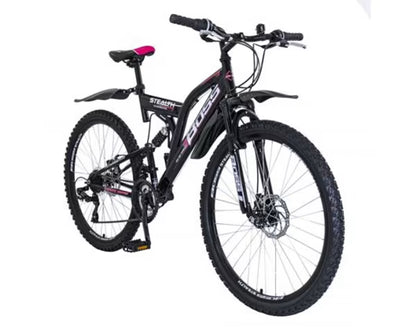 Boss Stealth 26 inch Black Silver and Pink Mountain Bike