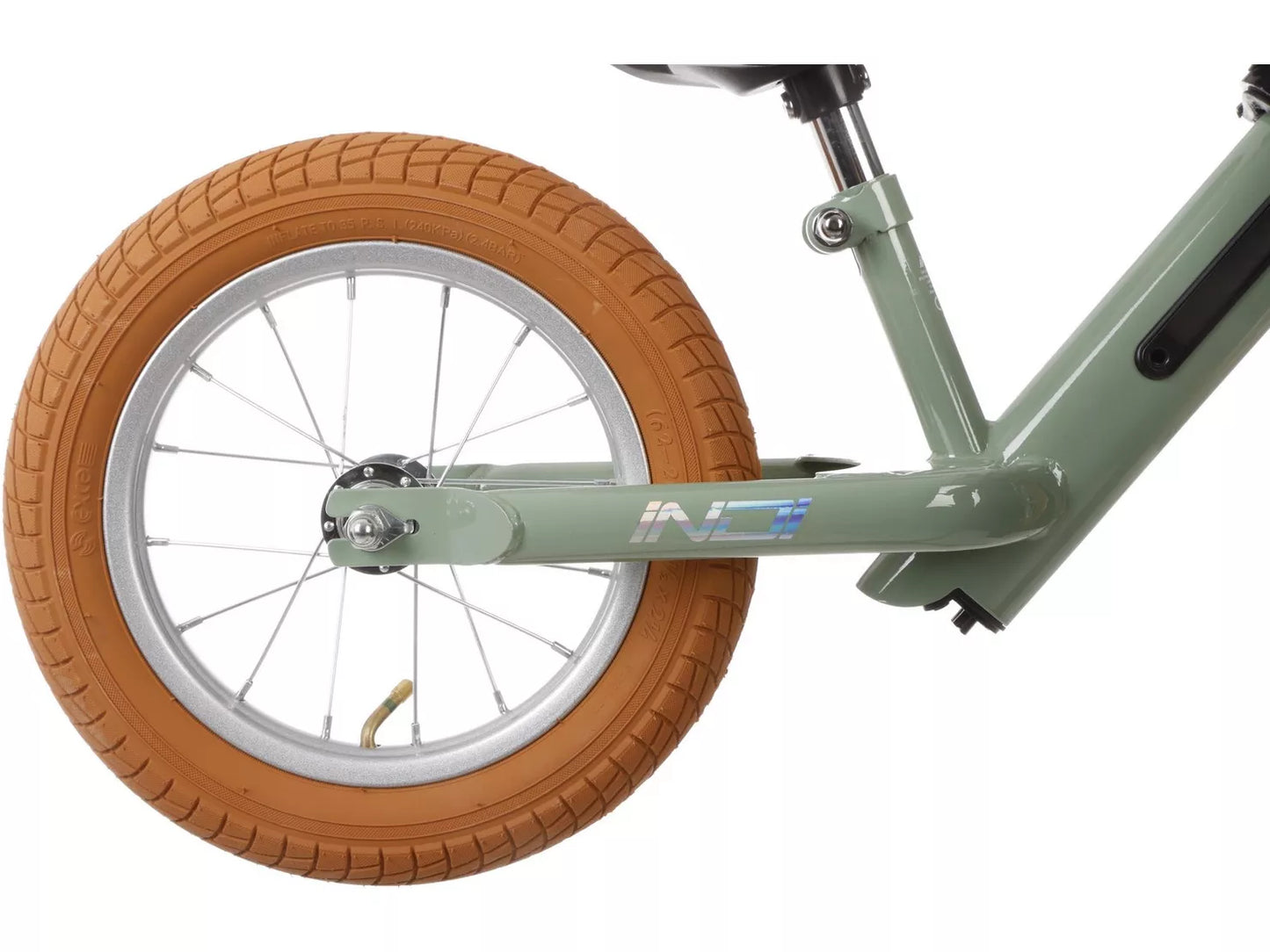 Indi Light Up Balance Bike, Sage Green - 12" Wheel
