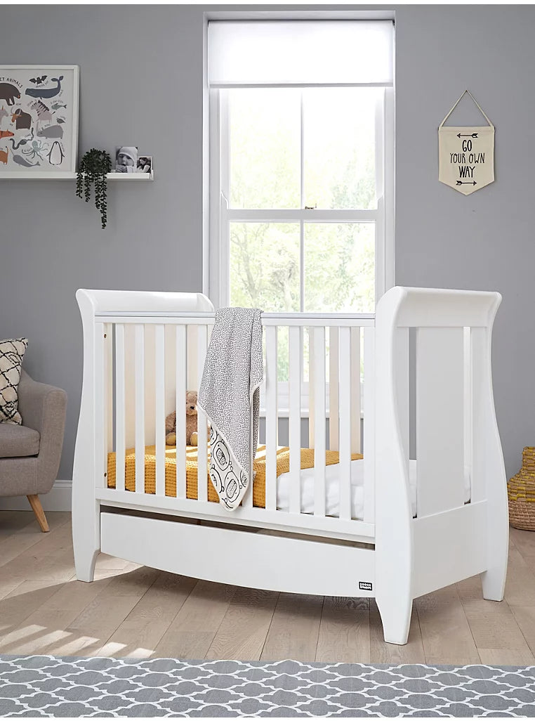 Tutti Bambini Katie Sleigh Mini Cot Bed White