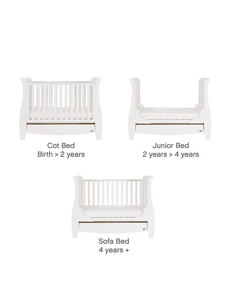 Tutti Bambini Katie Sleigh Mini Cot Bed White