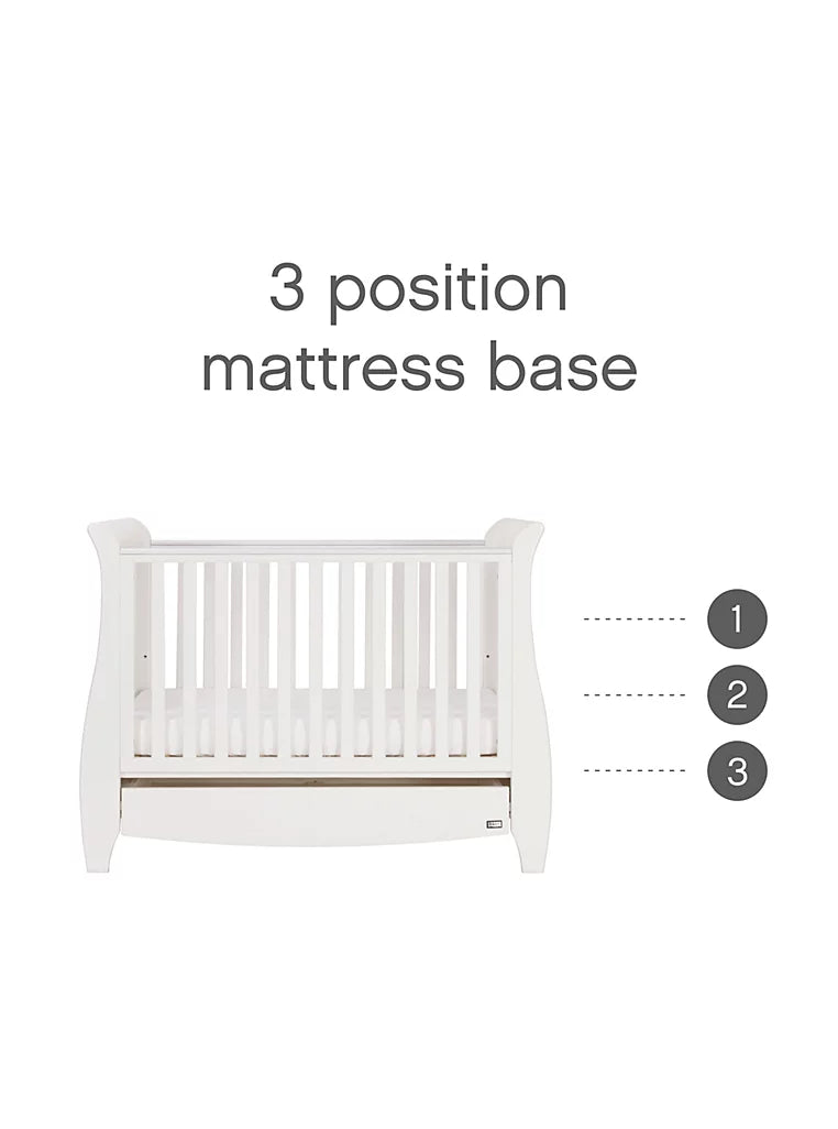 Tutti Bambini Katie Sleigh Mini Cot Bed White