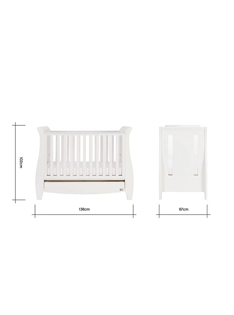 Tutti Bambini Katie Sleigh Mini Cot Bed White