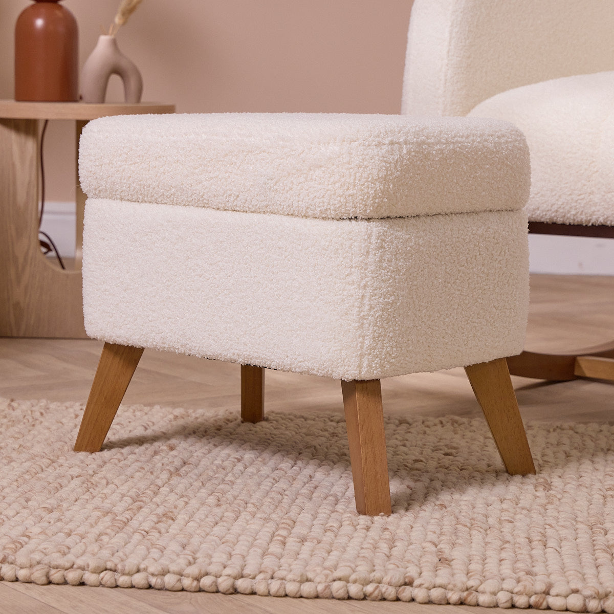Luca Rocking Chair & Stool - Fresh Cream