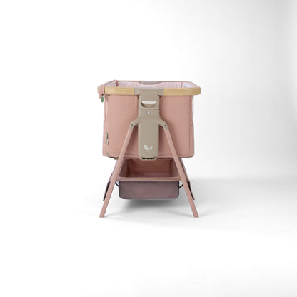 CoZee Air 2 Bedside Crib - Drifted Oak / Blush