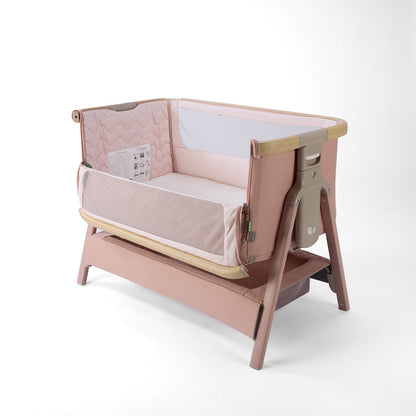 CoZee Air 2 Bedside Crib - Drifted Oak / Blush