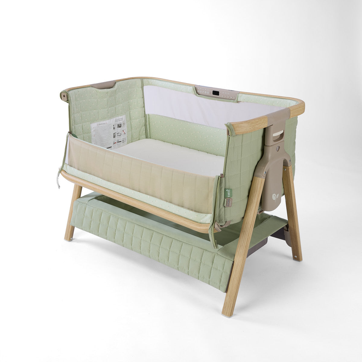CoZee Sense Bedside Crib - Drifted Oak & Eucalyptus