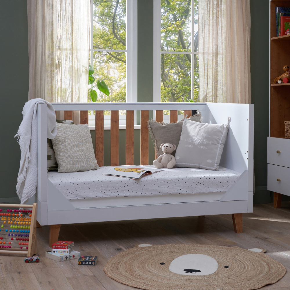 Tutti Bambini Como Cot Bed White & Rosewood