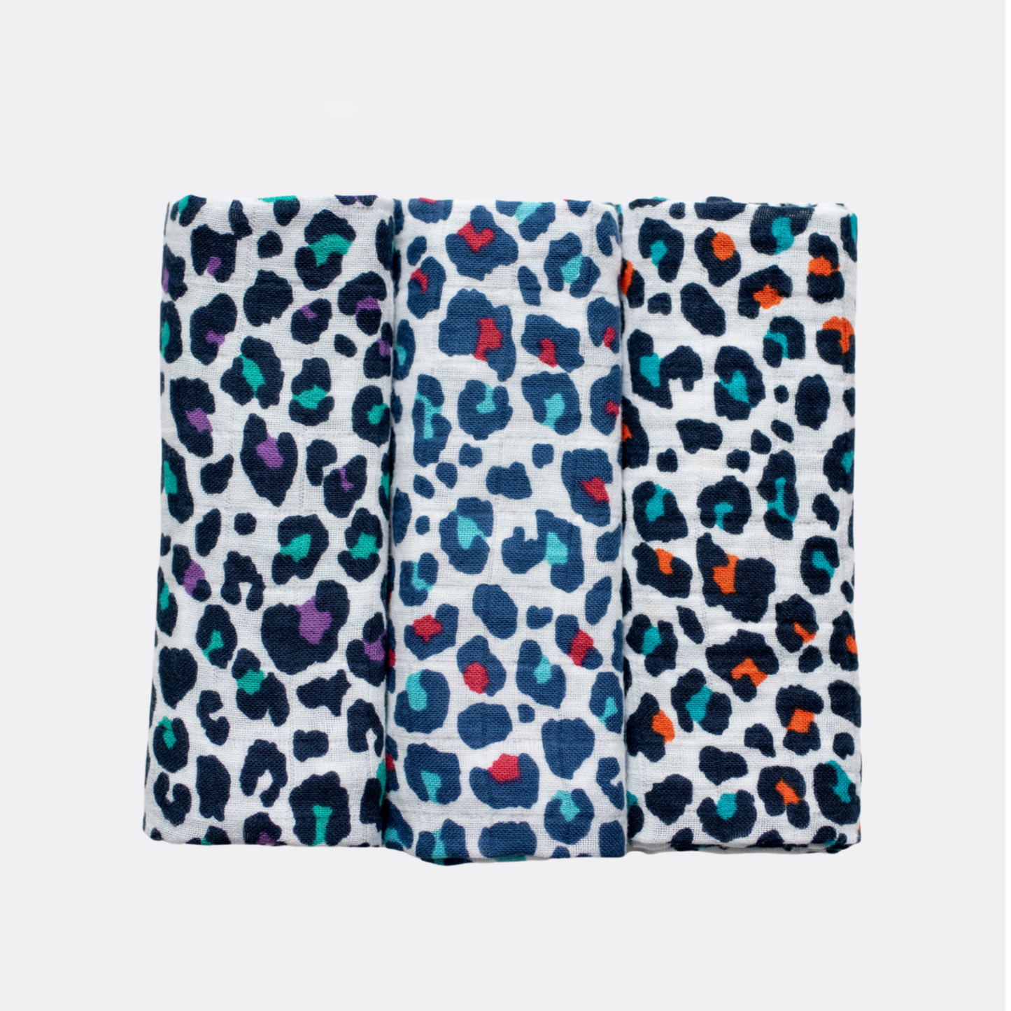 3-Pack Leopard Print Muslins