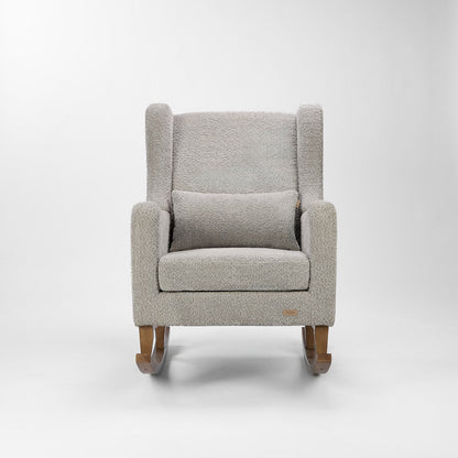 Harper Wingback Rocking Chair & Footstool - Grey