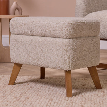 Luca Rocking Chair & Stool - Mushroom