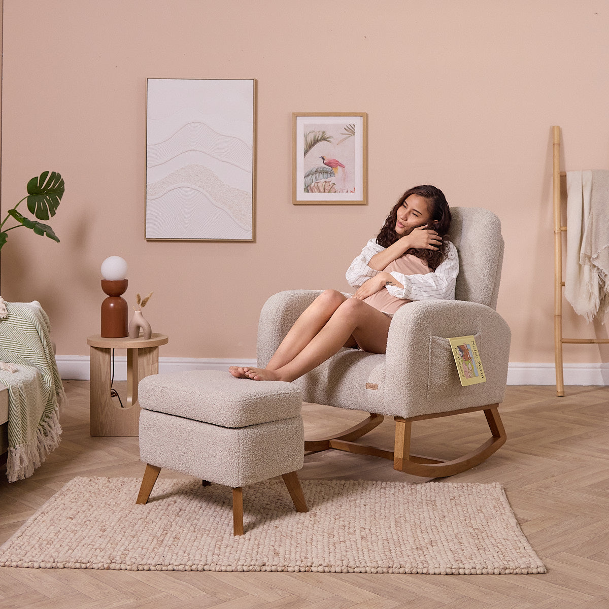 Luca Rocking Chair & Stool Mushroom