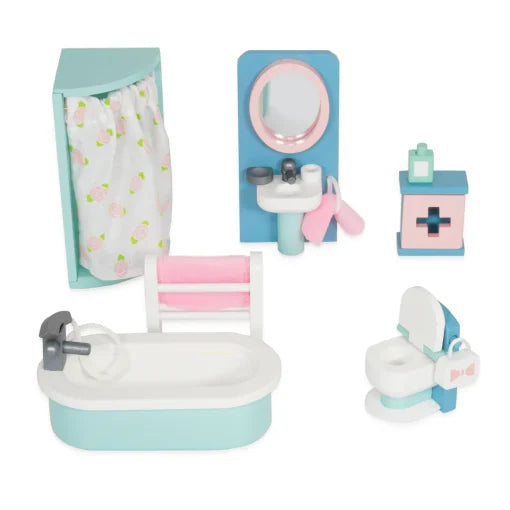 Wooden Dolls house Bathroom Furniture
