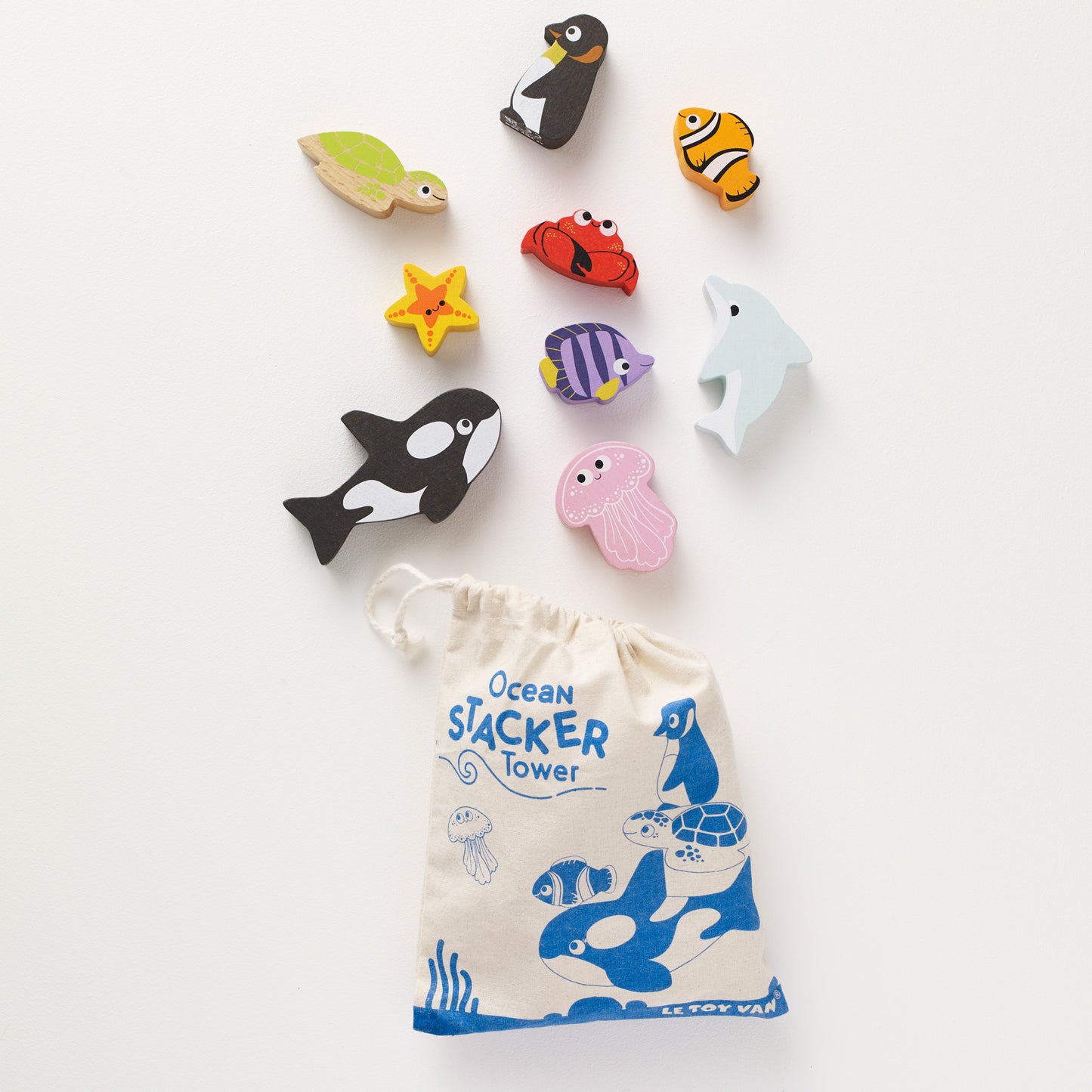 Ocean Life Stacking Animals & Bag - KiDSiE