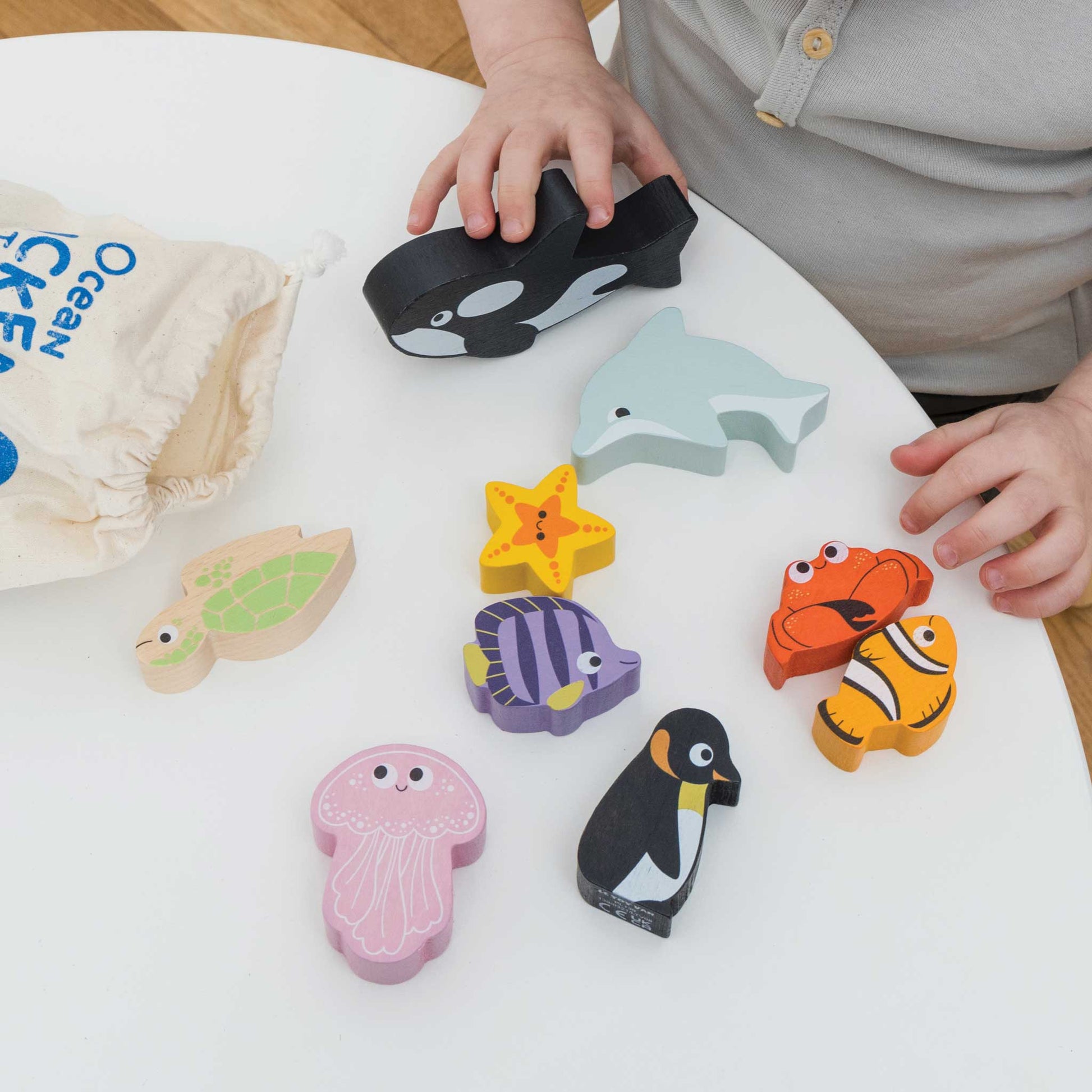 Ocean Life Stacking Animals & Bag - KiDSiE