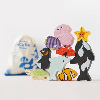 Ocean Life Stacking Animals & Bag - KiDSiE