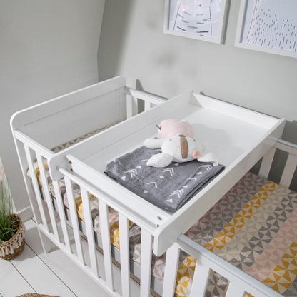 Rio Cot Bed with Cot Top Changer & Mattress - White