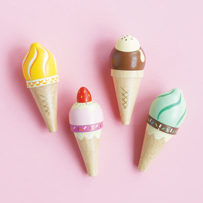 Wooden Ice Cream Cones Set - KiDSiE