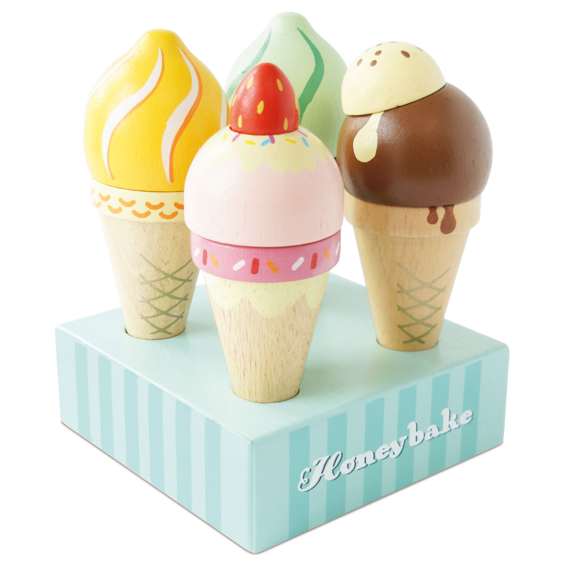 Wooden Ice Cream Cones Set - KiDSiE