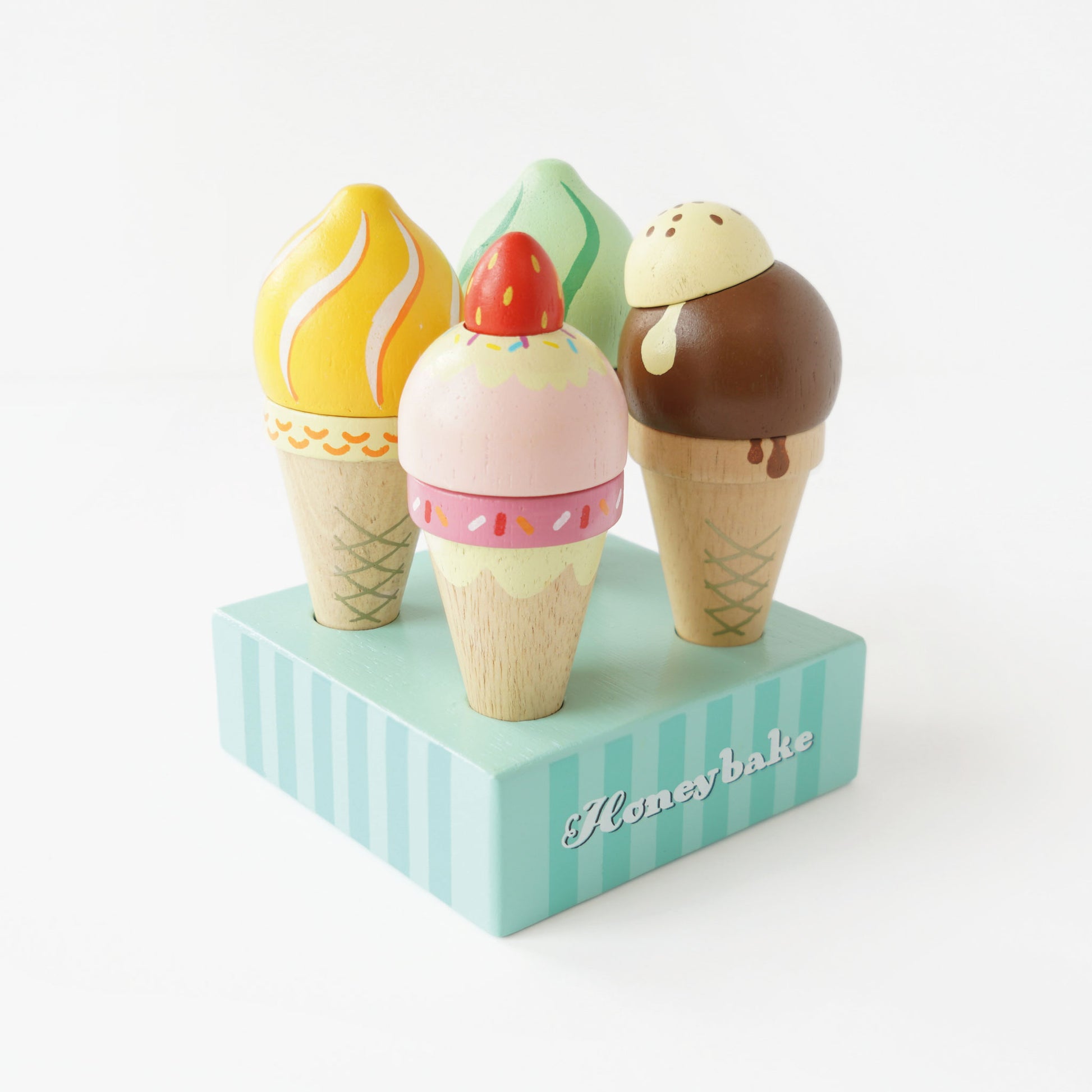 Wooden Ice Cream Cones Set - KiDSiE