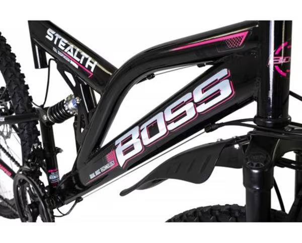 Boss Stealth 26 inch Black Silver and Pink Mountain Bike