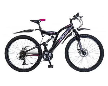 Boss Stealth 26 inch Black Silver and Pink Mountain Bike