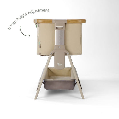 CoZee Air 2 Bedside Crib - Toasted Oak / Sand