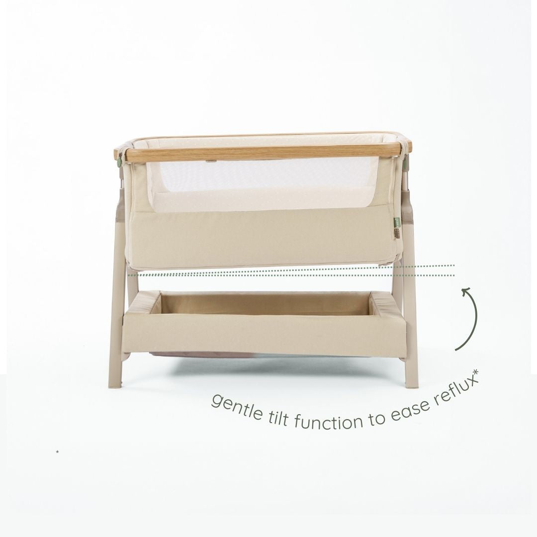 CoZee Air 2 Bedside Crib - Toasted Oak / Sand
