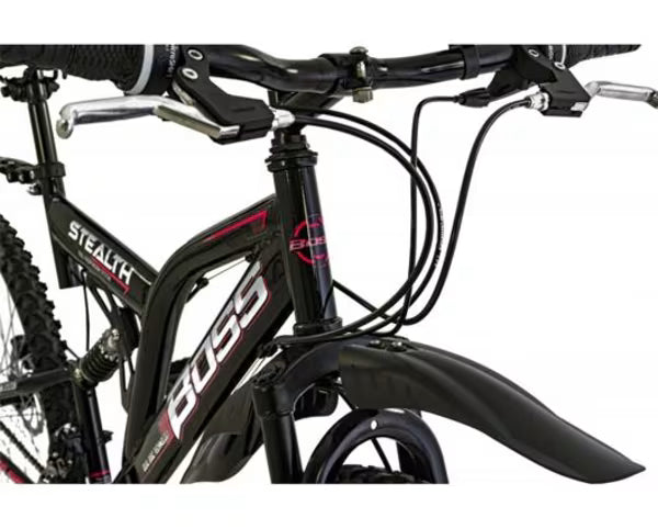 Boss Stealth 26 inch Black Silver and Pink Mountain Bike