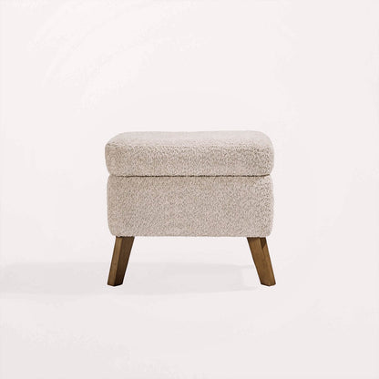 Harper Wingback Chair & Foot Stool - Teddy Mushroom