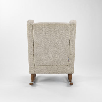Harper Wingback Chair & Foot Stool - Teddy Mushroom
