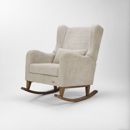 Harper Wingback Chair & Foot Stool - Teddy Mushroom