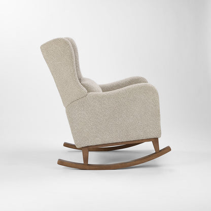 Harper Wingback Chair & Foot Stool - Teddy Mushroom