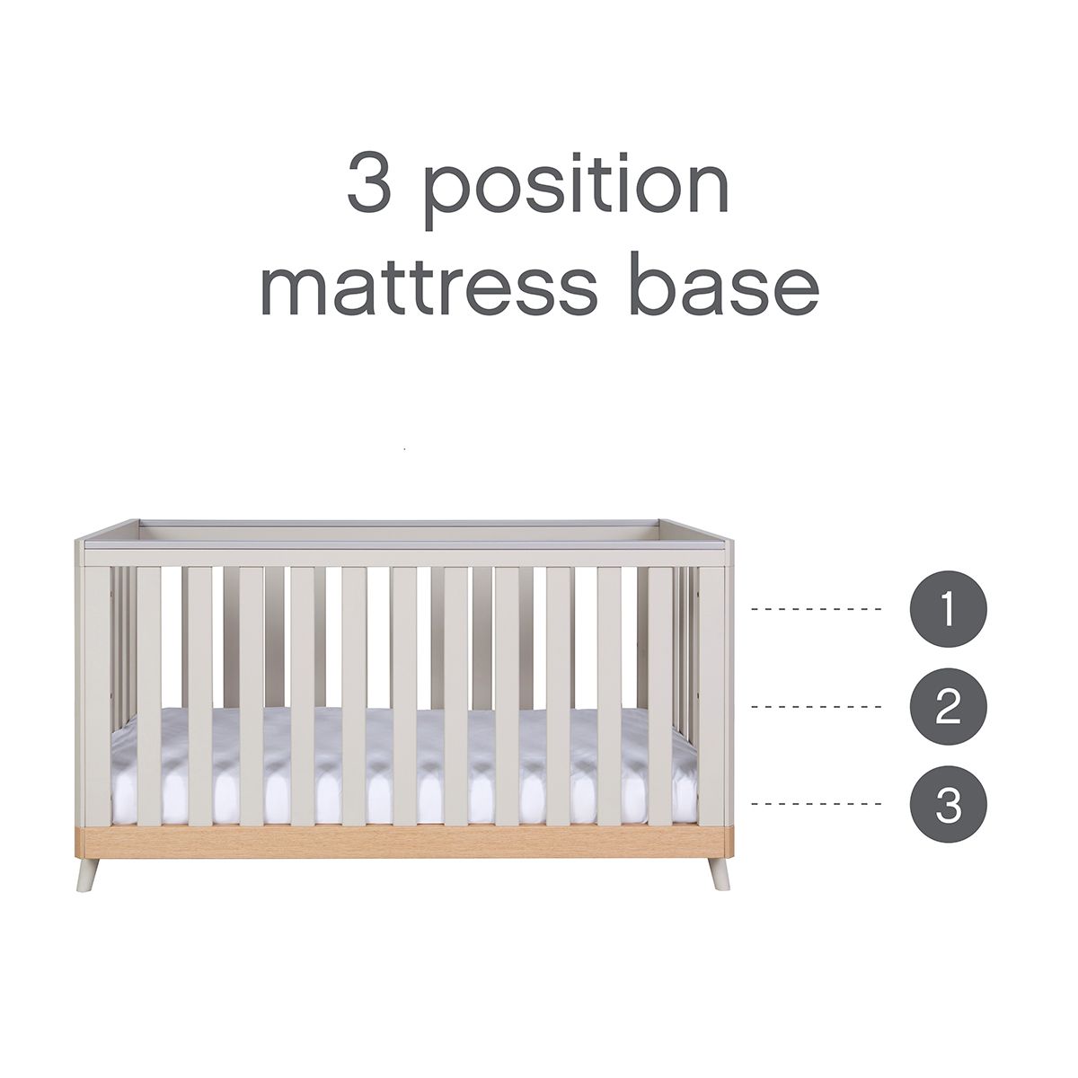 Tutti Bambini Hygge Cot Bed Light Oak/White Sand