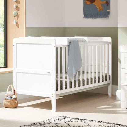 Rio Cot Bed with Cot Top Changer & Mattress - White