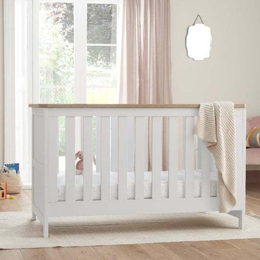 Verona Cot Bed - White & Oak