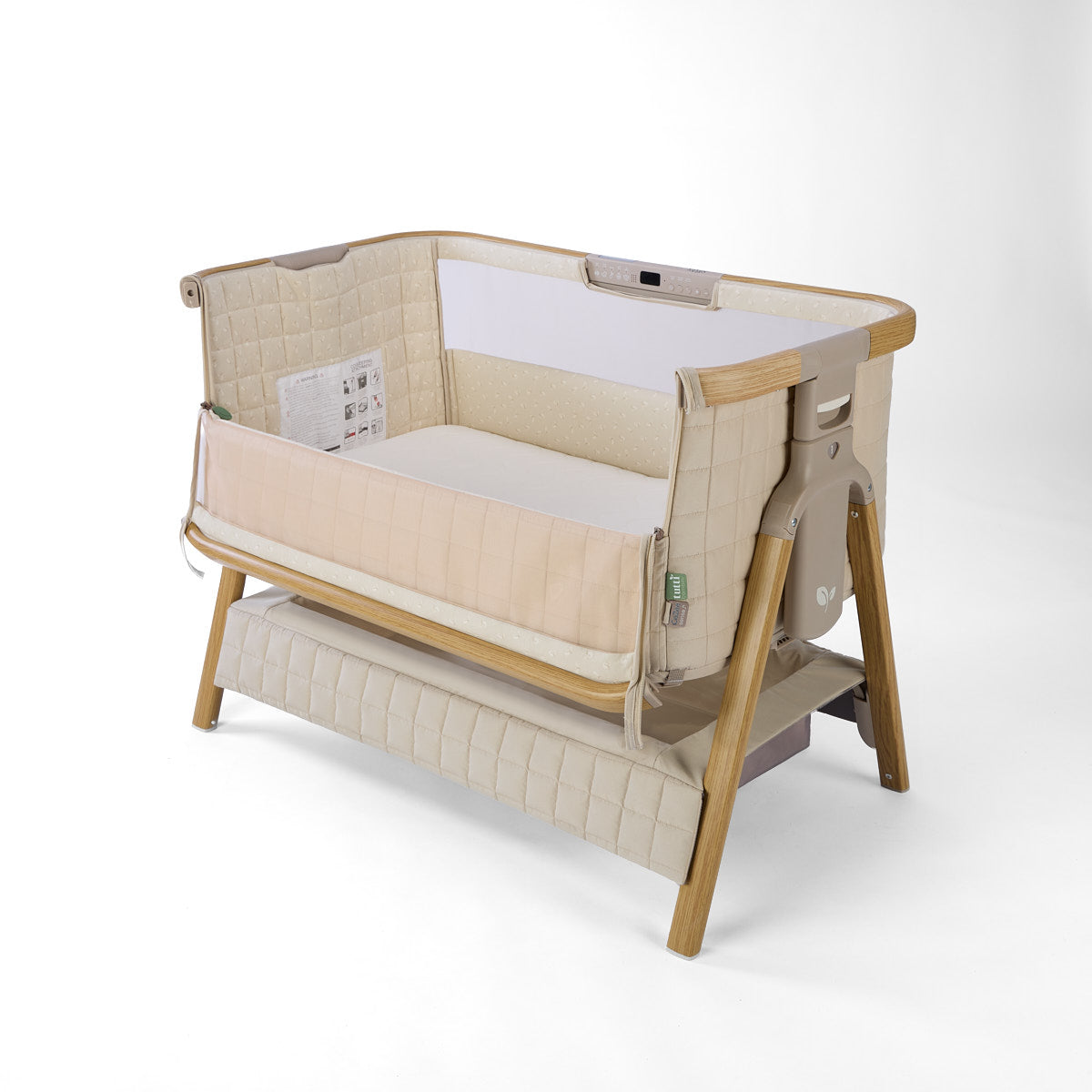 CoZee Sense Bedside Crib - Toasted Oak / Sand